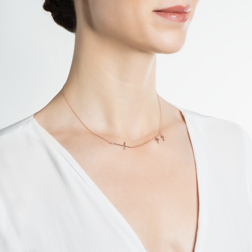 Naszyjnik krzyżyk Savicki: srebrny pozłacany